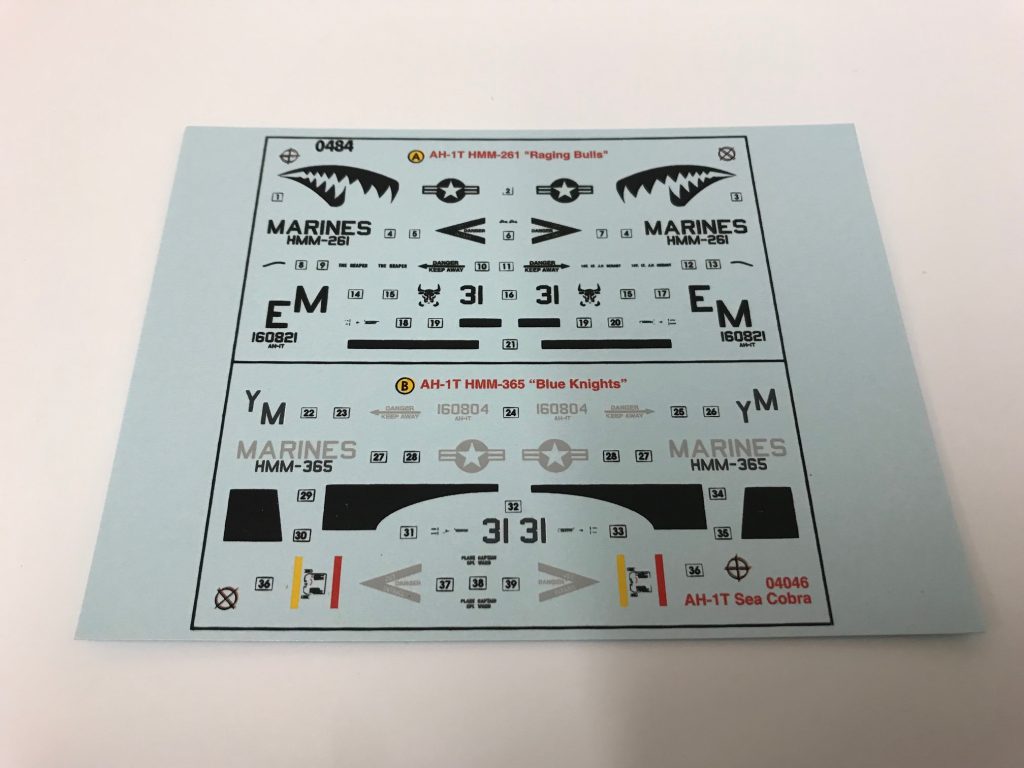 04046 Airfix Decal Sheet AHIT Sea Cobra 1/72 AC Models Spares M Ltd