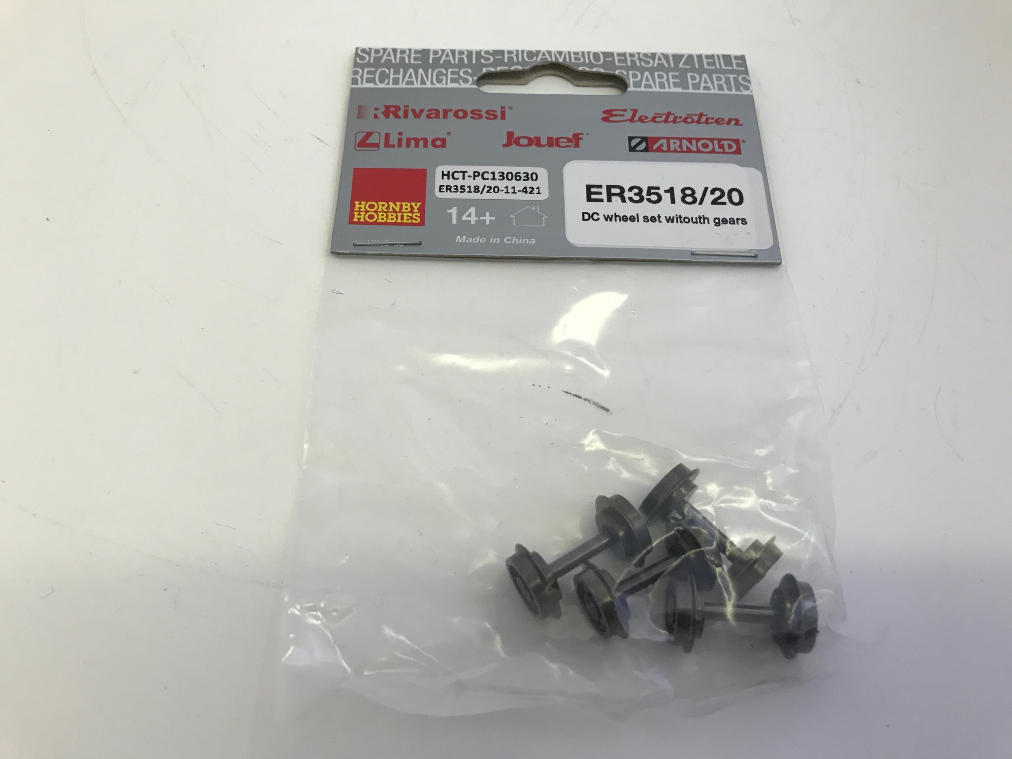 ER3518/20 Hornby Electrotren DC Wheel set without Gears for TGV PSE IS9.6