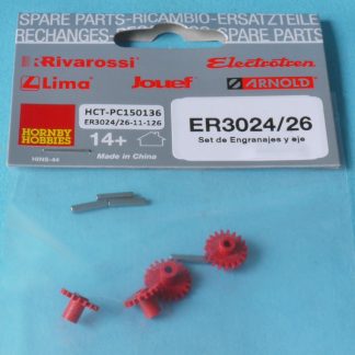 ER3024/26 Hornby Electrotren Gear & Axle Set for Locomotora Eléctrica 7800 IS1.9