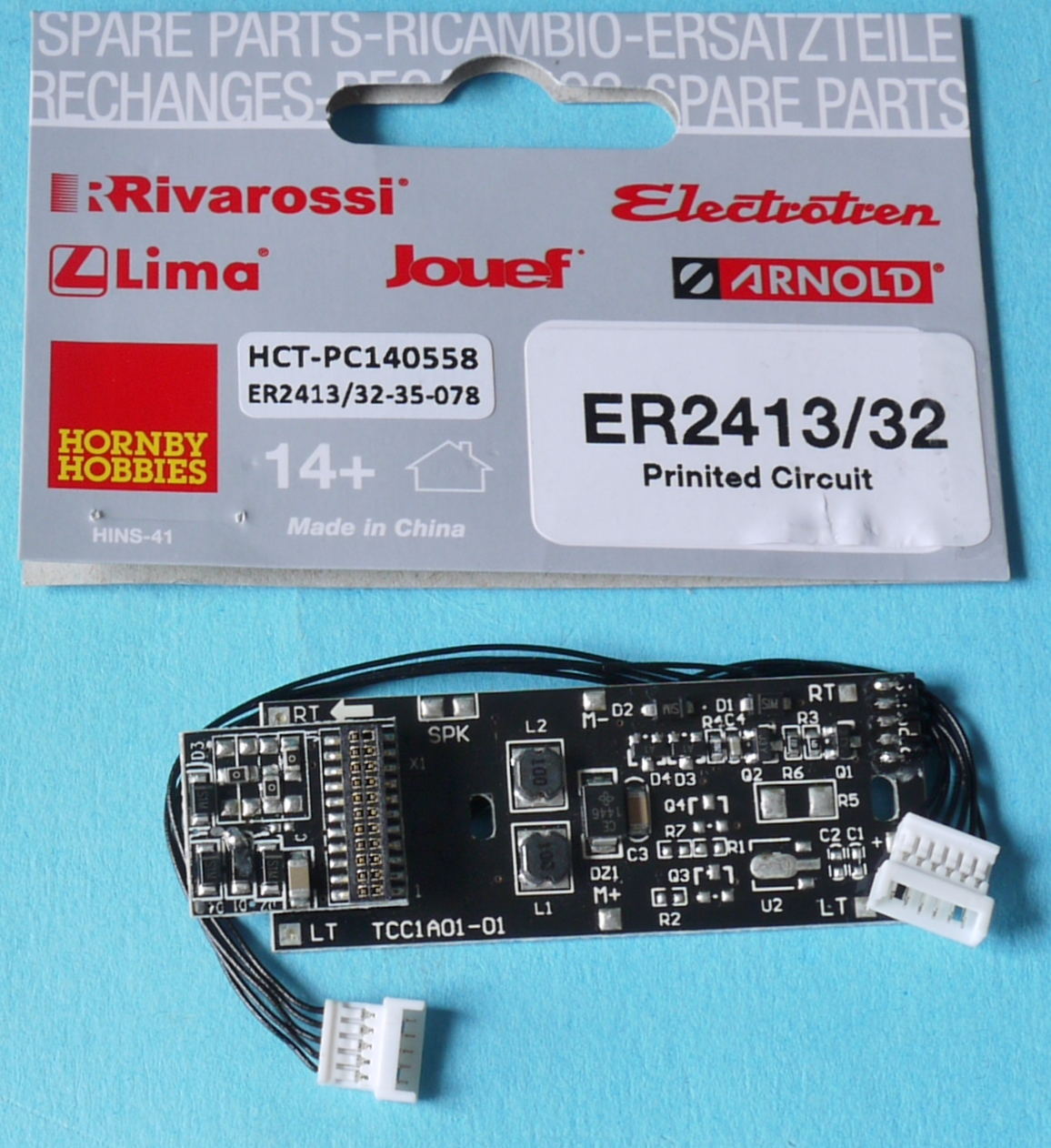 ER2413/32 Hornby Electrotren PCB with Wires + Plugs for Diesel Loco 1617 IS22j