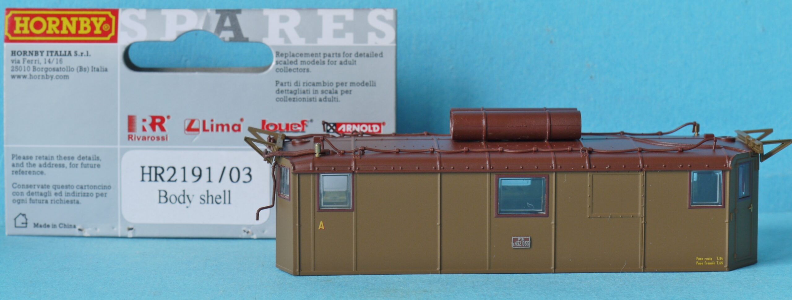 HR2191/03 Hornby Rivarossi Body Shell Trifase E.432 FS Castano-Isabella ...