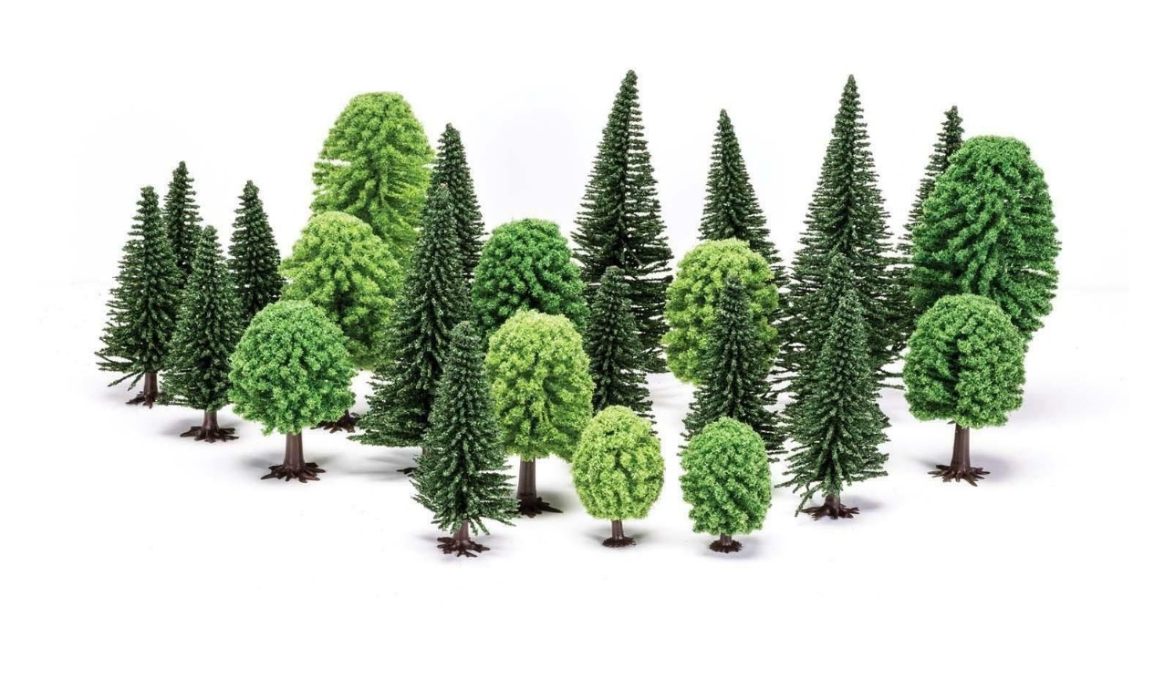 Hornby R7281 Skale Scenics Materials Mixed Deciduous & Pine Trees (25pcs)